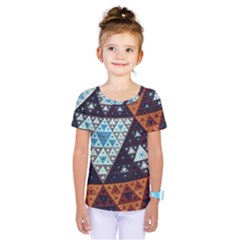 Fractal Triangle Geometric Abstract Pattern Kids  One Piece T-shirt