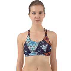 Fractal Triangle Geometric Abstract Pattern Back Web Sports Bra