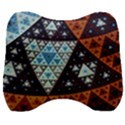 Fractal Triangle Geometric Abstract Pattern Velour Head Support Cushion View1