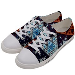 Fractal Triangle Geometric Abstract Pattern Women s Low Top Canvas Sneakers