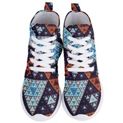 Fractal Triangle Geometric Abstract Pattern Women s Lightweight High Top Sneakers