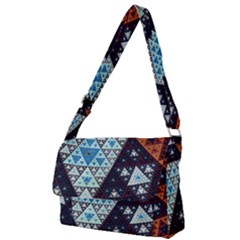 Fractal Triangle Geometric Abstract Pattern Full Print Messenger Bag (s) by Cemarart