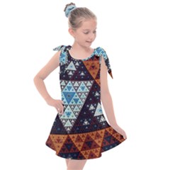 Fractal Triangle Geometric Abstract Pattern Kids  Tie Up Tunic Dress
