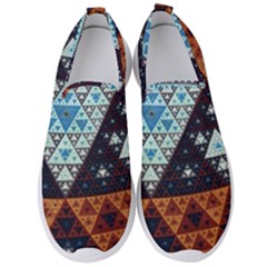 Fractal Triangle Geometric Abstract Pattern Men s Slip On Sneakers