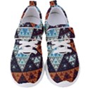 Fractal Triangle Geometric Abstract Pattern Women s Velcro Strap Shoes View1