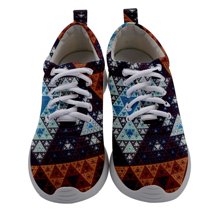 Fractal Triangle Geometric Abstract Pattern Women Athletic Shoes