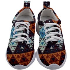 Fractal Triangle Geometric Abstract Pattern Kids Athletic Shoes
