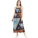 Fractal Triangle Geometric Abstract Pattern Boho Sleeveless Summer Dress View1