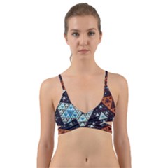 Fractal Triangle Geometric Abstract Pattern Wrap Around Bikini Top