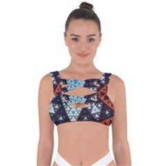 Fractal Triangle Geometric Abstract Pattern Bandaged Up Bikini Top