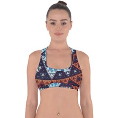 Fractal Triangle Geometric Abstract Pattern Cross Back Hipster Bikini Top 