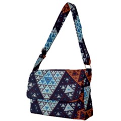 Fractal Triangle Geometric Abstract Pattern Full Print Messenger Bag (l)