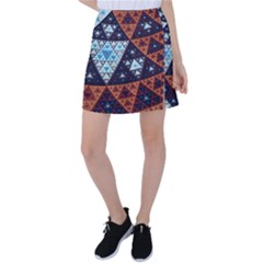 Fractal Triangle Geometric Abstract Pattern Tennis Skirt