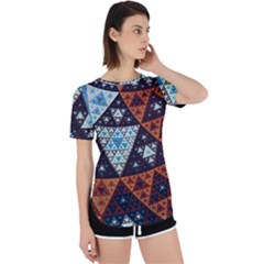 Fractal Triangle Geometric Abstract Pattern Perpetual Short Sleeve T-shirt