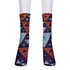 Fractal Triangle Geometric Abstract Pattern Crew Socks