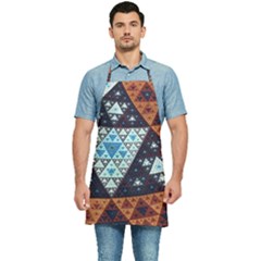 Fractal Triangle Geometric Abstract Pattern Kitchen Apron by Cemarart