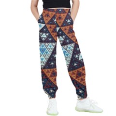 Fractal Triangle Geometric Abstract Pattern Kids  Joggers