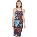 Fractal Triangle Geometric Abstract Pattern Bodycon Cross Back Summer Dress View1