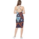 Fractal Triangle Geometric Abstract Pattern Bodycon Cross Back Summer Dress View2