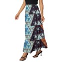 Fractal Triangle Geometric Abstract Pattern Tiered Ruffle Maxi Skirt View2
