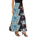 Fractal Triangle Geometric Abstract Pattern Tiered Ruffle Maxi Skirt View3