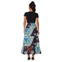 Fractal Triangle Geometric Abstract Pattern Tiered Ruffle Maxi Skirt View4