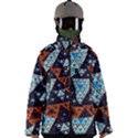 Fractal Triangle Geometric Abstract Pattern Men s Zip Ski and Snowboard Waterproof Breathable Jacket View1