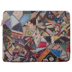 Background Embroidery Pattern Stitches Abstract 17  Vertical Laptop Sleeve Case With Pocket