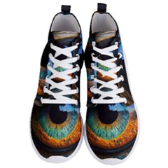 Eye Bird Feathers Vibrant Men s Lightweight High Top Sneakers