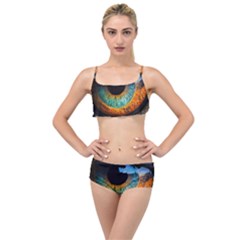 Eye Bird Feathers Vibrant Layered Top Bikini Set by Hannah976