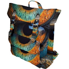 Eye Bird Feathers Vibrant Buckle Up Backpack by Hannah976