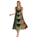 Eye Bird Feathers Vibrant V-Neck Drawstring Shoulder Sleeveless Maxi Dress View2