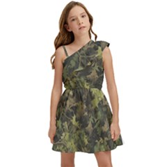 Camouflage Military Kids  One Shoulder Party Dress by Ndabl3x