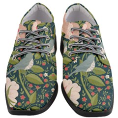Spring Design With Watercolor Flowers Women Heeled Oxford Shoes