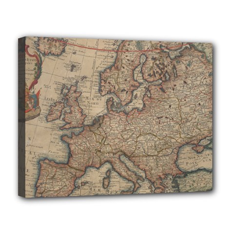 Old Vintage Classic Map Of Europe Canvas 14  X 11  (stretched)