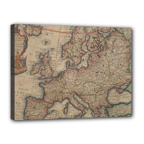 Old Vintage Classic Map Of Europe Canvas 16  X 12  (stretched)