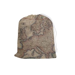 Old Vintage Classic Map Of Europe Drawstring Pouch (large)