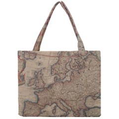 Old Vintage Classic Map Of Europe Mini Tote Bag by Paksenen