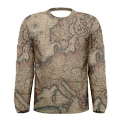 Old Vintage Classic Map Of Europe Men s Long Sleeve T-shirt