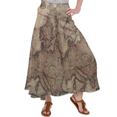 Old Vintage Classic Map Of Europe Women s Satin Palazzo Pants