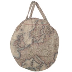 Old Vintage Classic Map Of Europe Giant Round Zipper Tote