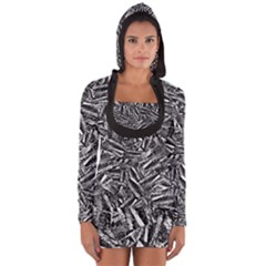 Monochrome Mirage Long Sleeve Hooded T-shirt by dflcprintsclothing