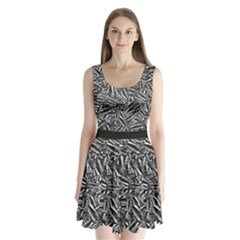 Monochrome Mirage Split Back Mini Dress 