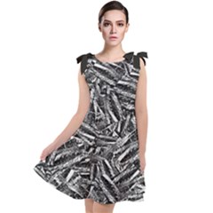 Monochrome Mirage Tie Up Tunic Dress by dflcprintsclothing