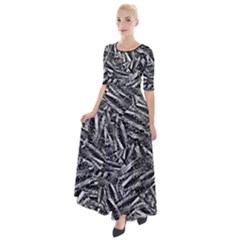 Monochrome Mirage Half Sleeves Maxi Dress