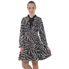 Monochrome Mirage All Frills Chiffon Dress by dflcprintsclothing