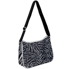 Monochrome Mirage Zip Up Shoulder Bag