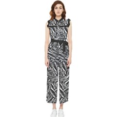 Monochrome Mirage Women s Frill Top Chiffon Jumpsuit