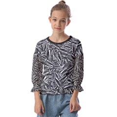 Monochrome Mirage Kids  Cuff Sleeve Top