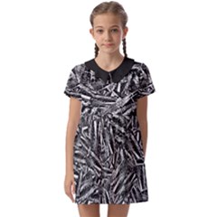 Monochrome Mirage Kids  Asymmetric Collar Dress